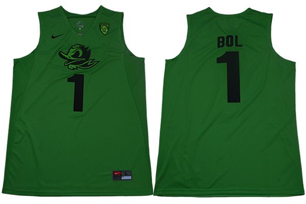 Men Oregon Ducks 1 Bol Light green Nike NCAA Jerseys